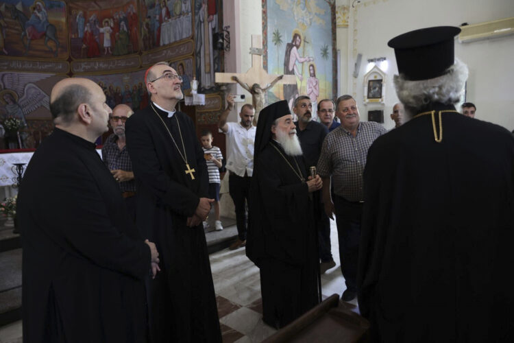 ‘Paying the most heartbreaking price’: Christian patriarchs make rare visit to Gaza after deadly Israeli strike on church